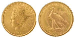 Font and Back of the $10 Gold Eagle