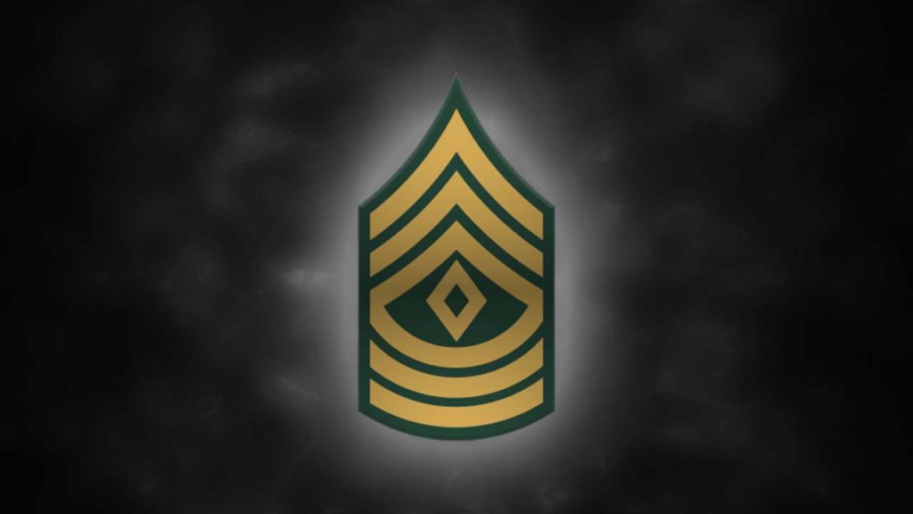 First Sergeant Rank on Black Background